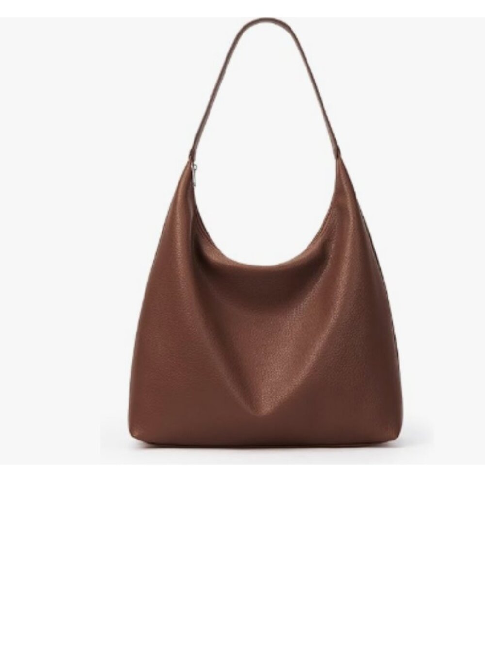 Slouchy Tote Bag 18L Casual Vegan Leather Crescent Hobo Zipper Bag